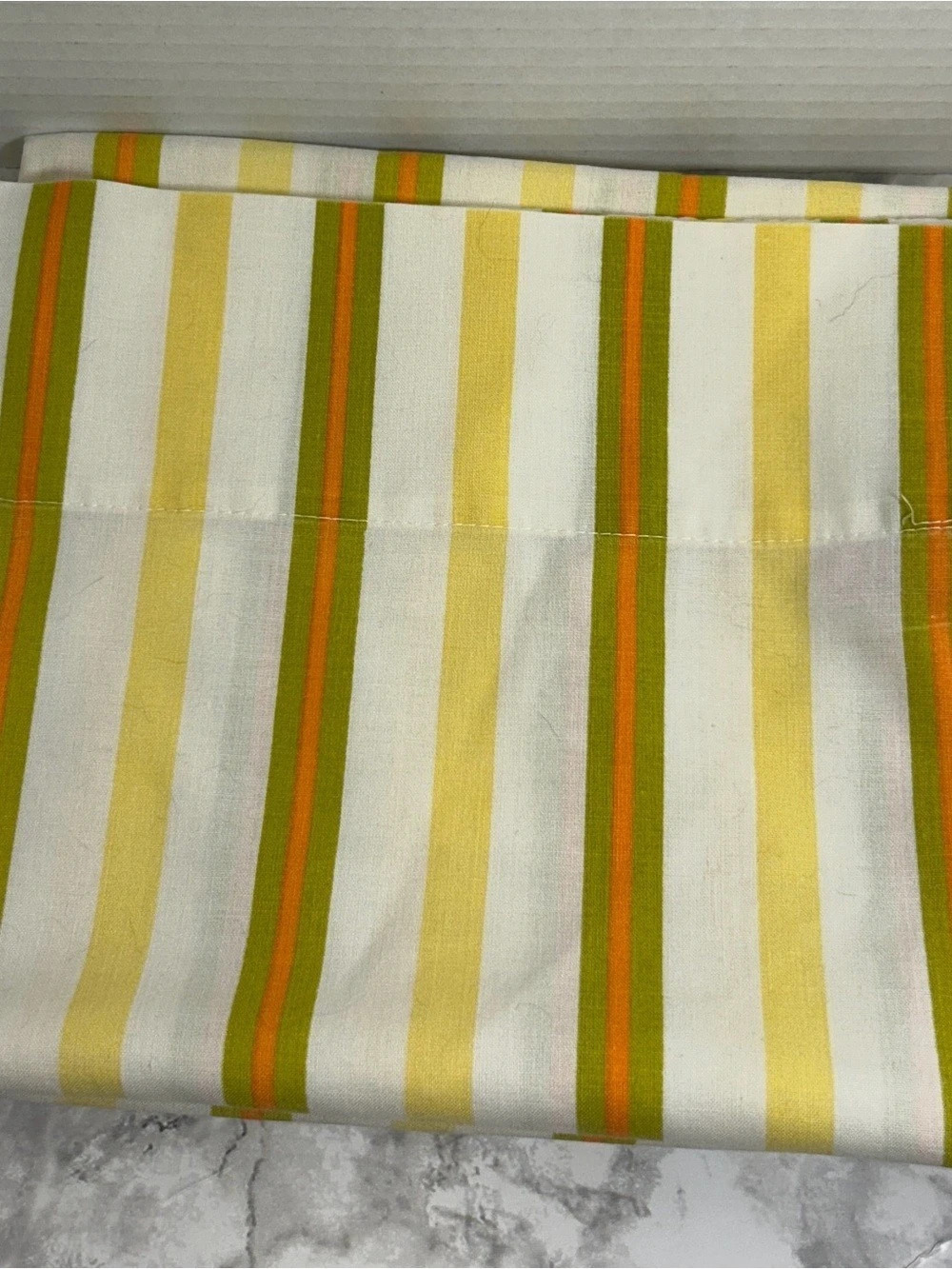 Vintage Striped pillowcase in Yellow & Green